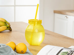 Lemon Shape Cup with Straw
