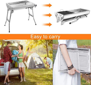 Portable Stainless Steel Barbecue 48x33 cm