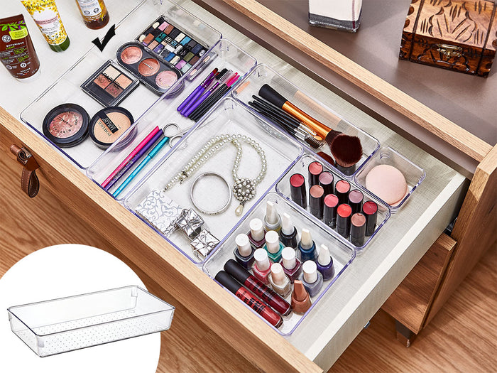 Clear Modular Drawer Organizer 30.8x15.4x5.6 cm