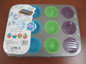 12 Serves Muffin Pan with Silicone Cups - HouzeCart