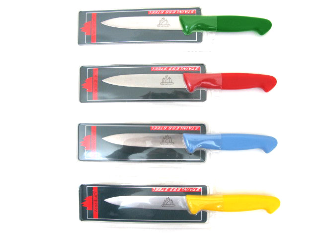 Utility Kitchen Knife with Colored Plastic Handle