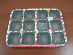 12 Cups Square Mini Muffin Cake Mold, Removable Bottom - HouzeCart