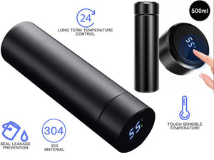 Black SS Vacuum Flask with Digital Thermometer