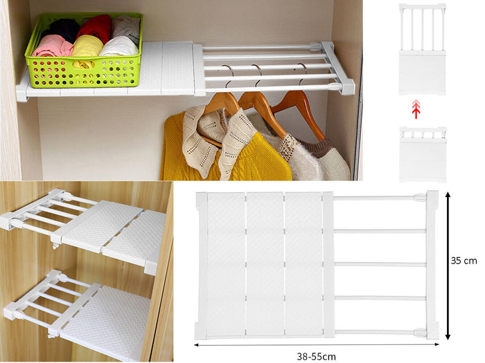 DIY Extendable Closet Cabinet Wardrobe Shelf 38 to 55 cm