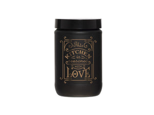 Black Decorated Canister 660 ml