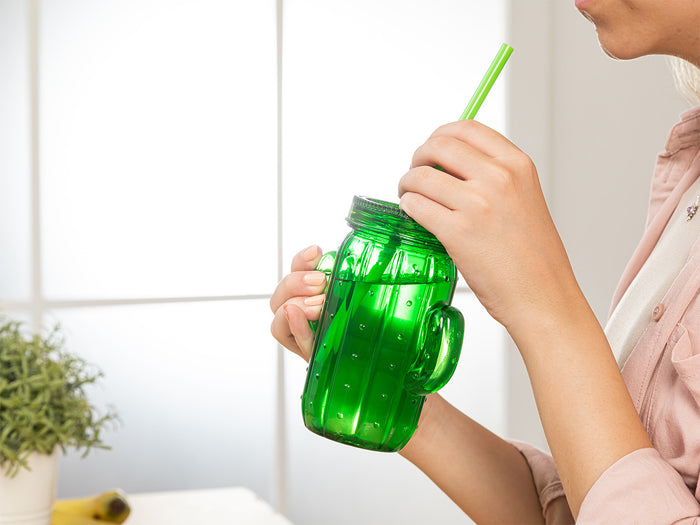 Cactus Shape Cup with Straw