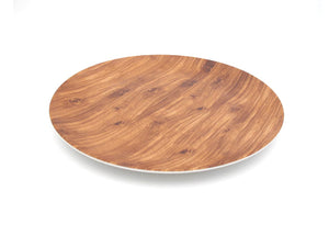 Wooden Design Round Melamine Tray; 12" - HouzeCart