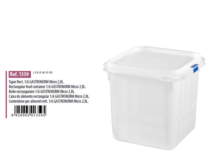 Gastronorm Plastic Storage Container - 2.8lt