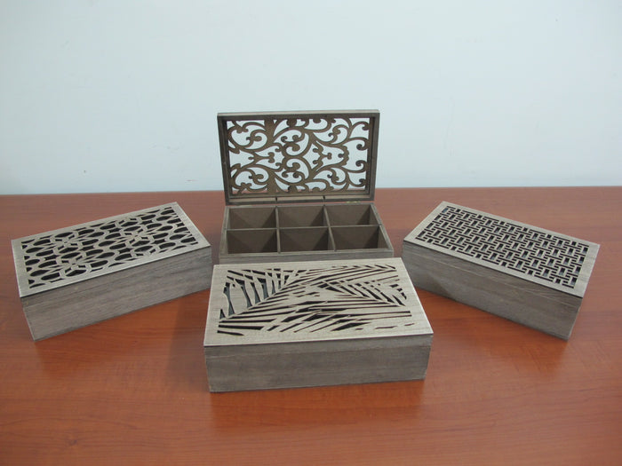Small wooden Tea Box 6 compartments