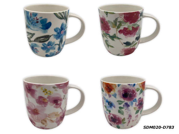 Wide Flowered Porcelain Mug