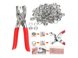 DIY 50 Sets Metal Snaps Buttons w Fastener Pliers Press