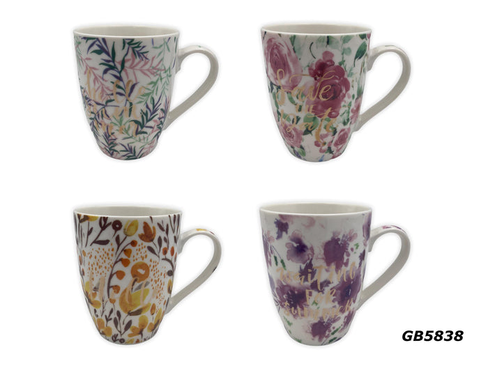 Porcelain Mug Floral Design