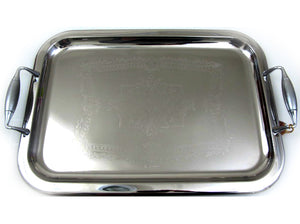 Medium Stainless steel serving tray; 348L - HouzeCart