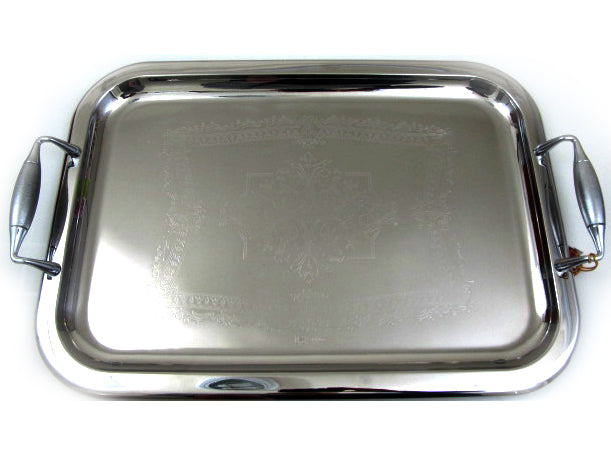 Medium Stainless steel serving tray; 348L