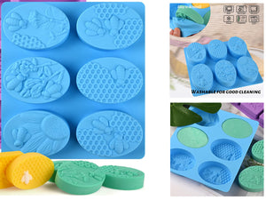 Oval Honey Bee Shape Silicone Mold for Soap