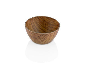 Snack Round Bowl with Wooden Finish - HouzeCart