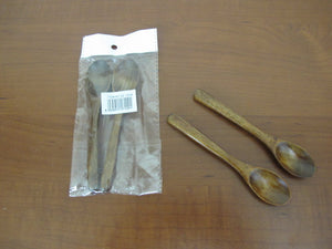 Set of 2 small wooden Spoons for salt sugar or spices