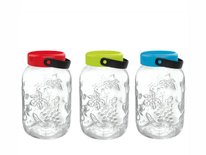 Storage Glass Jar with Plastic Lid and Handle, 3lt - HouzeCart