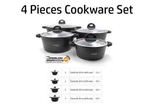 DOSTHOFF 4 PCS COOKWARE CASSEROLE SET