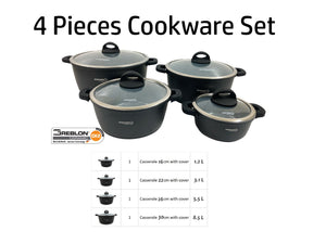 Dosthoff 4 pcs Cookware Casserole Set Black 4 S - HouzeCart