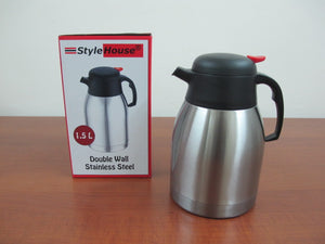 Double Wall Stainless Vacuum Insulated Carafe; 1.5lt - HouzeCart