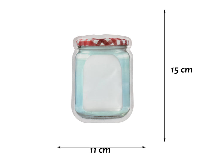 Small reusable lock&seal bag checkered cover jar design