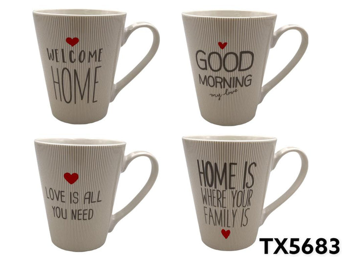 Long Porcelain Mug with Mini Heart Design