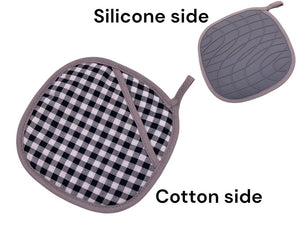 Checkered Silicon Oven Pad with Thick Inner Lining