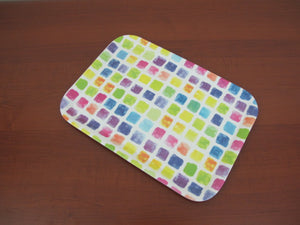 Colorful Squares Melamine Rectangular Tray; 15" - HouzeCart