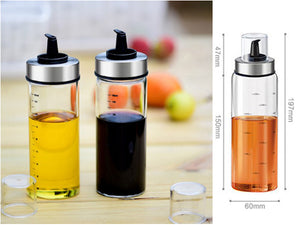 Glass Oil Bottle with SS cover 300 ml - HouzeCart