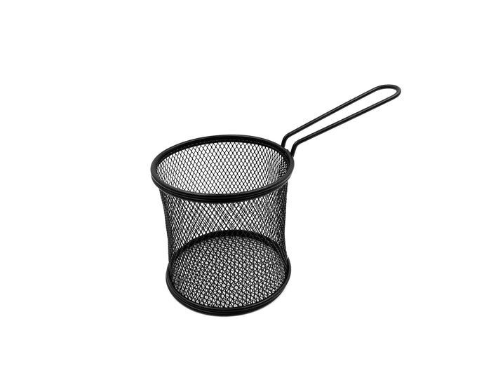 Black Round French Fry Serving Basket