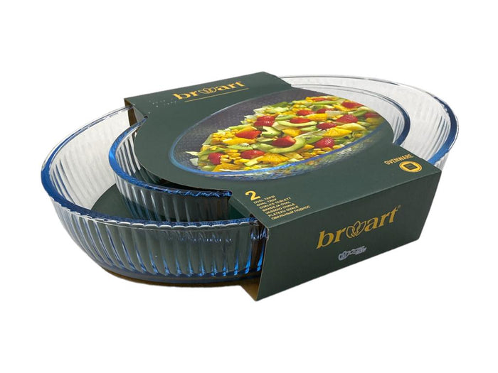 Lined Oval Oven Tray Set of 2