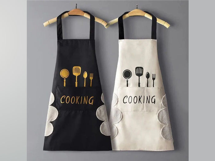 Water Proof Apron with 2 Side Towels Kitchen Utensils De