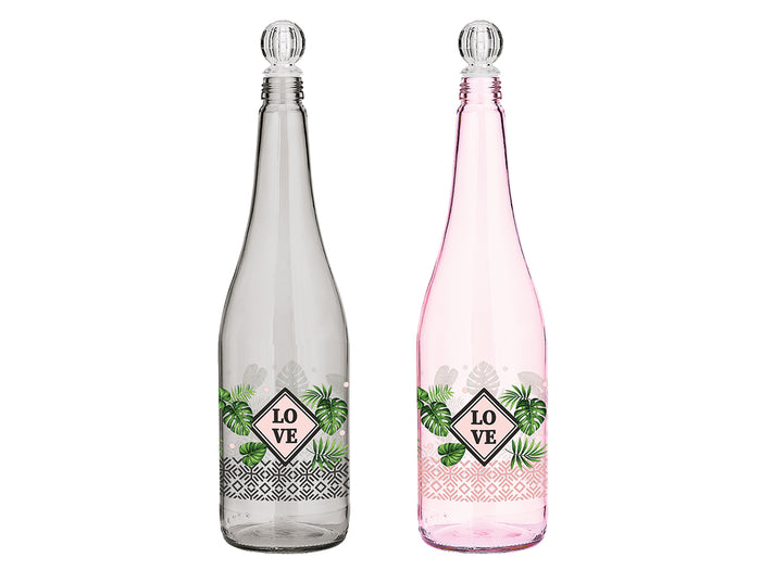 Colored Transparent Love Decorated Bottle