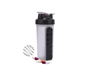 BPA Free Supplement Nutrition Shaker Bottle W Pill Box