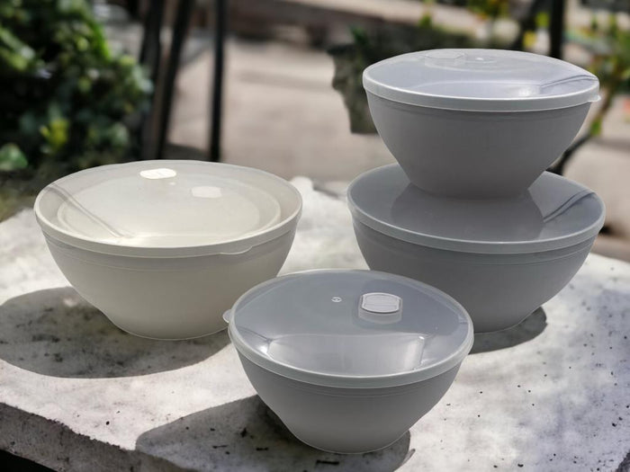 Armada Plastic Salad Bowl Set with Covers