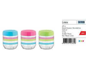 Linea Decorated Jar, 425 ml - HouzeCart