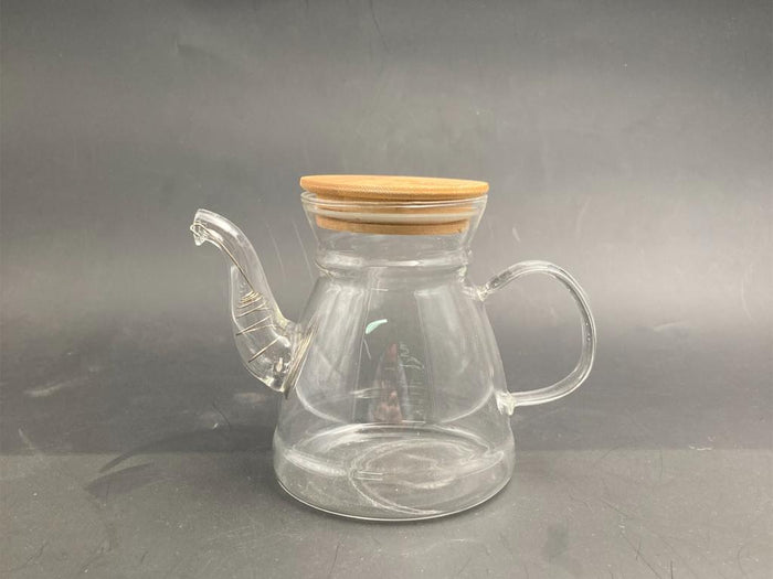Borosilicate Glass Tea Pot Wood cover 900