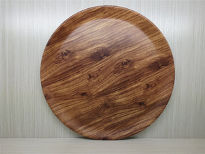 Wooden Design Round Melamine Tray; 14" - HouzeCart