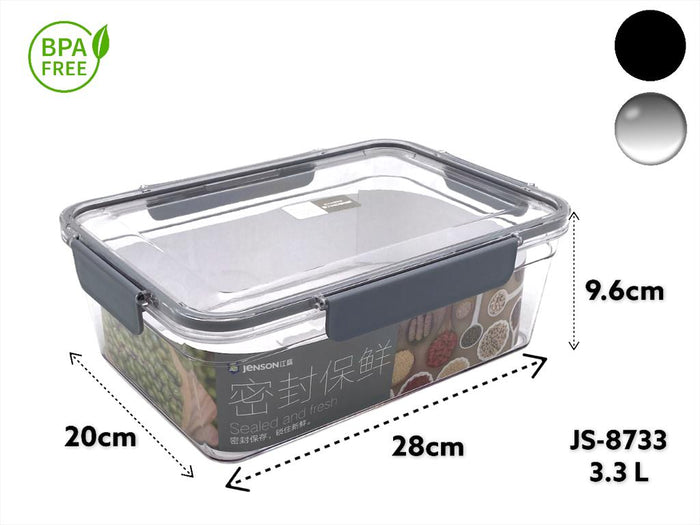 Acrylic Airtight Rectangular Food Storage Box 3.3L