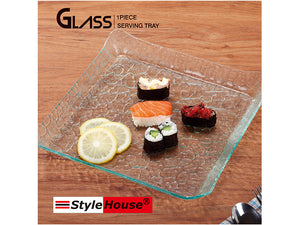 Squared Glass Serving Plate - HouzeCart