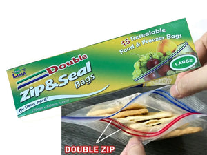 Large Double Zip & Seal Bags X15