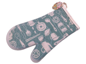 Decorated Silicon Oven Mitt with Thick Inner Lining