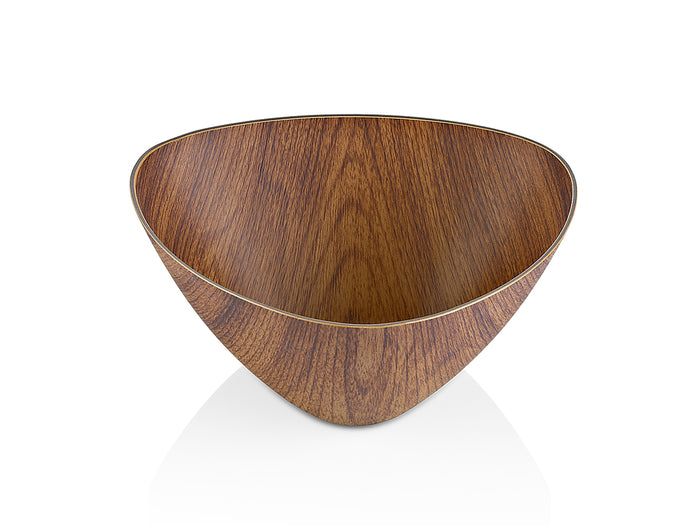 Large Triangle Bowl with Wooden Finish