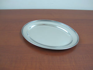 Thick oval stainless steel dish 30 cm