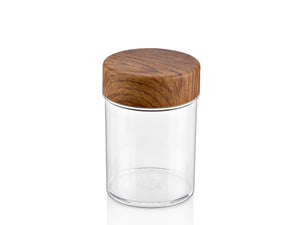 0,50 LT. ROUND JAR with Wooden Finished Lid - HouzeCart