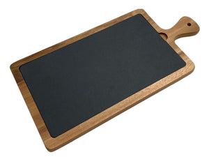 Wooden Serving Board with Natural Slate - HouzeCart