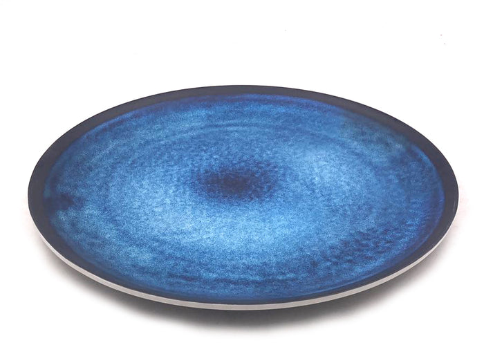 Bleu Marble Design Round Melamine Tray; 12"