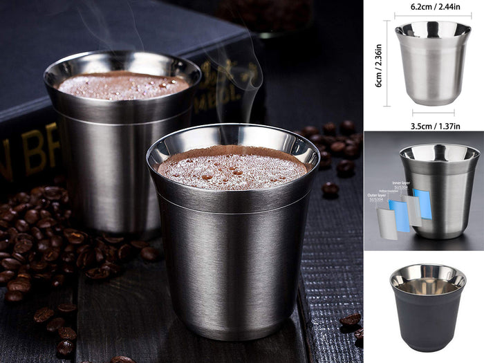 Double Wall Insulated Stainless Steel Espresso Cup 80 ML