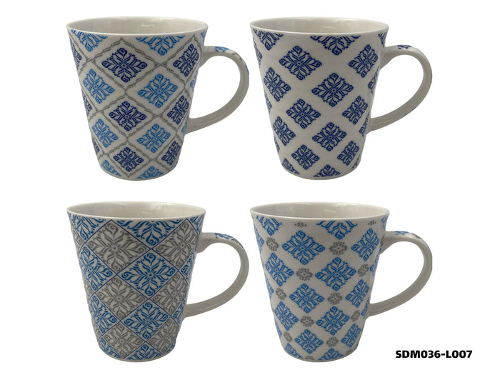 Porcelain Mug bleu patterns
